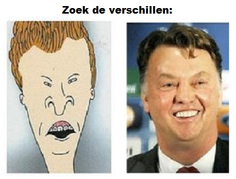 Zoek de verschillen Buthead en Van Gaal: Zoek de verschillen