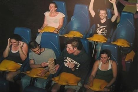 Jenga on a rollercoaster Jenga on a rollercoaster