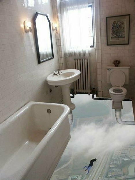 Hoogtevrees in de badkamer Hoogtevrees in de badkamer