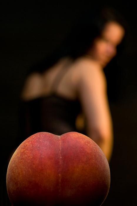 Een perzik vanuit de juiste hoek genomen Een perzik vanuit de juiste hoek genomen